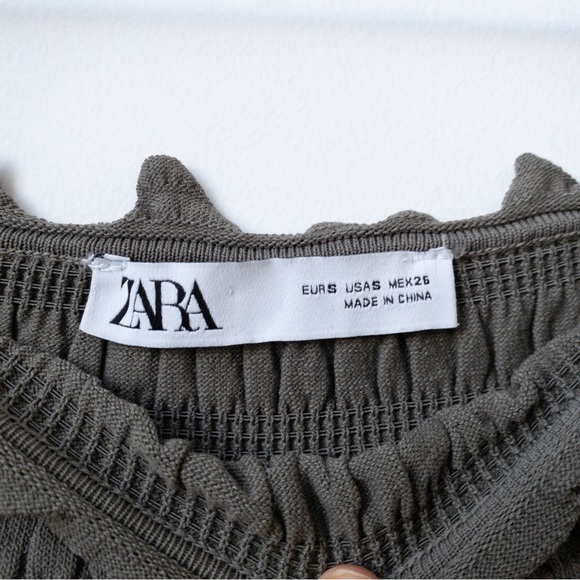 ZARA Off The Shoulder Smock Ruffled Top - Picture 4 of 8